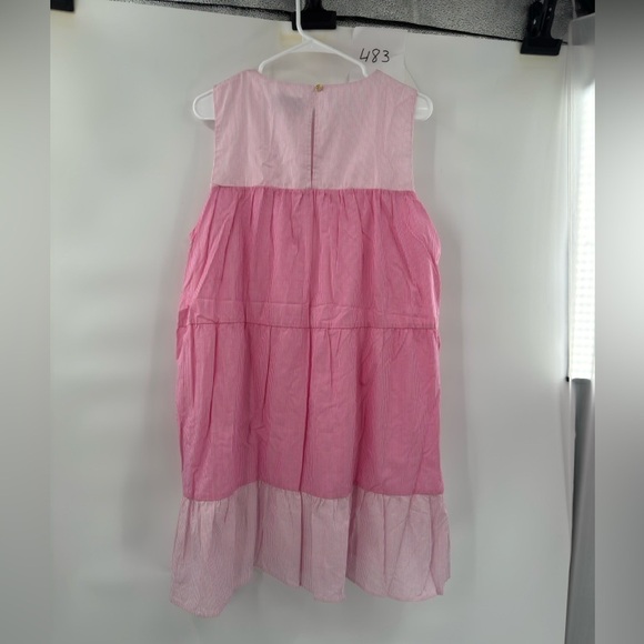 Duffield Lane Adele pink striped cotton dress sleeveless size XL - Picture 13 of 13